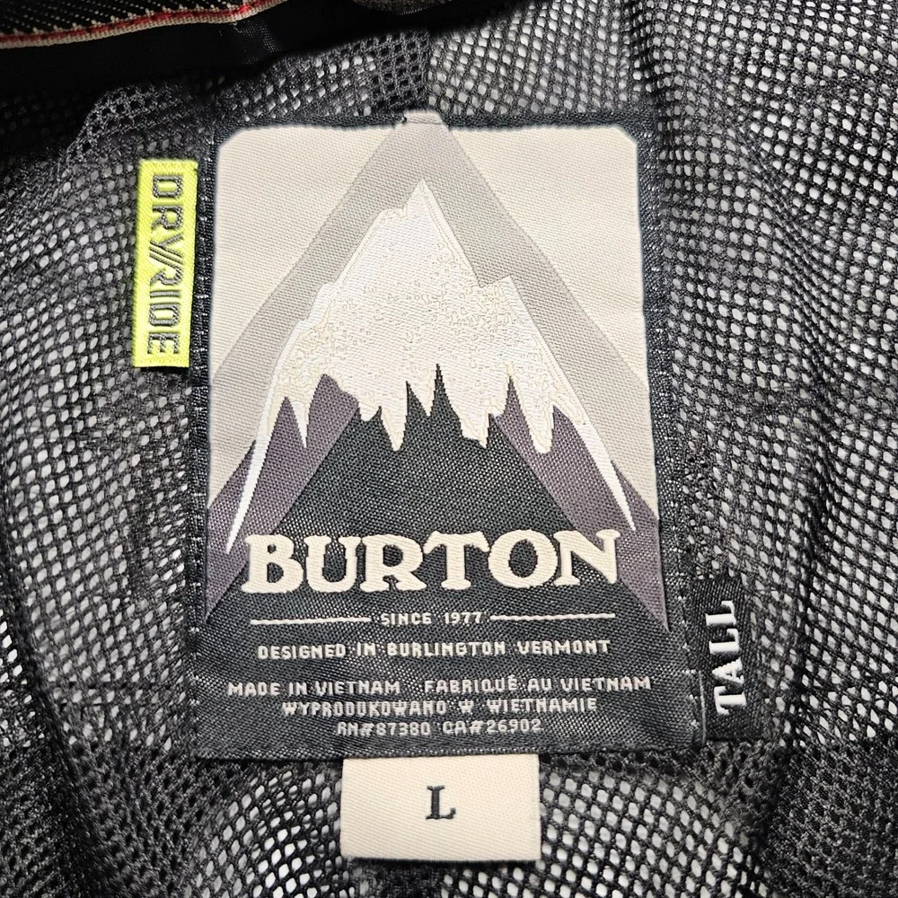 Burton DRYRIDE Snowboard Cargo Pants Mens LT Gray Heather Mesh Lined Waterproof